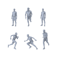 MRY-SFW LYTR499 Modern Soccer Players Field Style Group of 4 Miniature Car Diorama Figures Scene Props Accessories Resin 3D Printed Resin Model Kit by SSMODEL