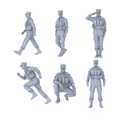 MRY-SFW LYGR524 Modern Armed Police Six-Person Daily Routine 3D Printed Resin Model Kit by SSMODEL