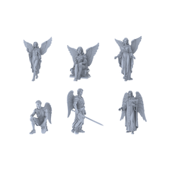 MRY-SFW LYTR478 Western Mythology Angels Holy Wings Group of 6 Miniature Car Diorama Figures Scene Props Accessories Resin 3D Printed Resin Model Kit by SSMODEL