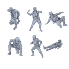 MRY-SFW LYGR577 Modern Military Six-Person Battle Group 3D Printed Resin Model Kit by SSMODEL