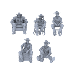 MRY-SFW LYGR127 Western Cowboy Casual Pose Game Theme Wargame Resin White Model Wargame Miniature Soldier Scene Character Hand Painted Hand Paint 3D Printed Resin Model Kit by SSMODEL