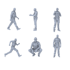 MRY-SFW LYGR566 Modern US Police Six-Person Daily Routine 3D Printed Resin Model Kit by SSMODEL