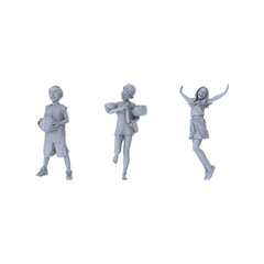 MRY-SFW LYTR453 Modern Park Sports Children Dynamic Trio
3-Piece Set Featuring Basketball, Swimming, and Cheering Poses, Perfect Playgrounds and Youthful Figure Painting Miniature Car Diorama Figures Scene Props Accessories Resin 3D Printed Resin Model Kit by SSMODEL