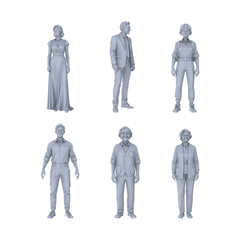 Yao's Studio LYTR203 Unpainted Miniature 6-Piece Set - Urban All-Age Scene Figures for Painting Enthusiasts Miniatures Diorama Resin Figures 3D Printed Resin Model Kit by SSMODEL