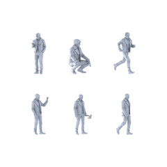 MRY-SFW LYGR407 Modern Youth vs. Zombies Six-Person Daily Routine 3D Printed Resin Model Kit by SSMODEL