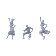 MRY-SFW LYTR557 Modern Stage Latin Dancers Pose Group of 3 Miniature Car Diorama Figures Scene Props Accessories Resin 3D Printed Resin Model Kit by SSMODEL