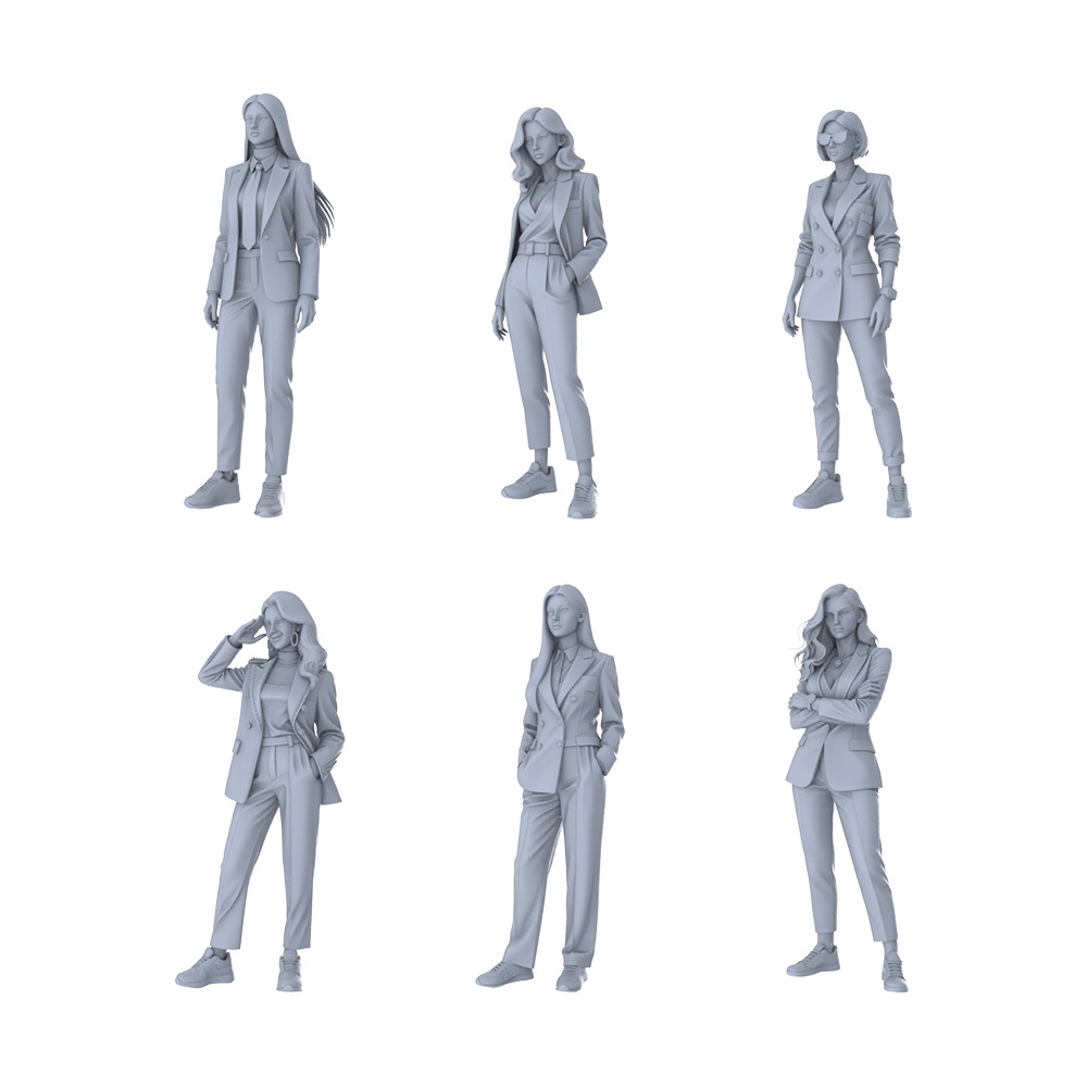 MRY-SFW LYGR167 All women in suits conference room scene wargame model resin blank wargame miniature figure scene character figure hand painted 3D Printed Resin Model Kit by SSMODEL