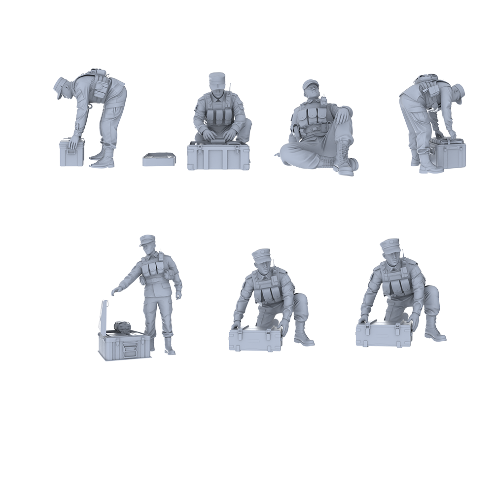 MRY-SFW LYGR529 Modern Armed Police Seven-Person Combat Readiness Group 3D Printed Resin Model Kit by SSMODEL