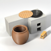 LYTP12218 1/12 Vintage Style Stove Miniature Dollhouse Scene 1:12 Scale