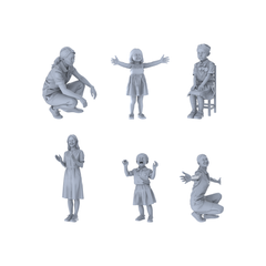 MRY-SFW LYTR524 Modern Preschool Teachers Children Interactive Group of 6 Miniature Car Diorama Figures Scene Props Accessories Resin 3D Printed Resin Model Kit by SSMODEL