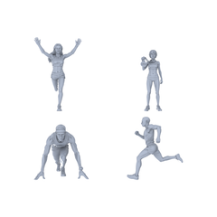 Yao's Studio LYTR140 Urban Leisure Sports & Lifestyle Scene Resin Miniature Model 4-Set Set - Sports & Casual Figures Unpainted DIY Model Painting Urban Scene Decor 1set 3D Printed Resin Model Kit by SSMODEL