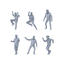 MRY-SFW LYTR505 Modern Elderly Energetic Dance Group of 6 Miniature Car Diorama Figures Scene Props Accessories Resin 3D Printed Resin Model Kit by SSMODEL