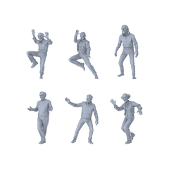 MRY-SFW LYTR505 Modern Elderly Energetic Dance Group of 6 Miniature Car Diorama Figures Scene Props Accessories Resin 3D Printed Resin Model Kit by SSMODEL
