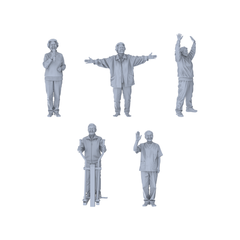 Yao's Studio LYTR182 Nursing Home Daily Life Resin Miniature Model 5-Figure Set, Unpainted Elderly Activity Figures, DIY Painting Scene Decoration Miniatures Diorama Resin Figures 3D Printed Resin Model Kit by SSMODEL