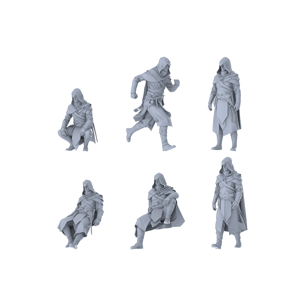 MRY-SFW LYGR385 Medieval Assassin Six-Person Daily Routine 3D Printed Resin Model Kit by SSMODEL