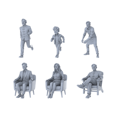MRY-SFW LYTR384 Diverse Characters 6-Pack, Ideal Life Scenes,s Painting Miniature Car Diorama Figures Scene Props Accessories Resin 3D Printed Resin Model Kit by SSMODEL