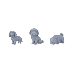 Yao's Studio LYTR190 Shih Tzu Resin Miniature Model 3-Figure Set, Unpainted Cute Pet Figures, DIY Painting Scene Decoration Miniatures Diorama Resin Figures 3D Printed Resin Model Kit by SSMODEL