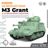 SSMODEL 511 Military Armoured Model Kit US M3 Grant Medium Tank