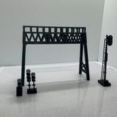 LYTS097 3D Printed Model Kit Model Railway Scenery Dwarf Block Signal And Bridge Set