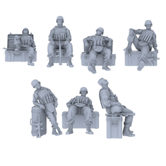 MRY-SFW LYGR497 Modern Ukrainian Army Seven-Person Rest 3D Printed Resin Model Kit by SSMODEL