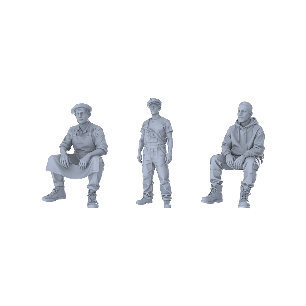Yao's Studio LYTR342 Unpainted Miniature 5-Piece Bakery Staff Set, Ideal for Food Diorama & Painting Miniatures Diorama Resin Figures 3D Printed Resin Model Kit by SSMODEL
