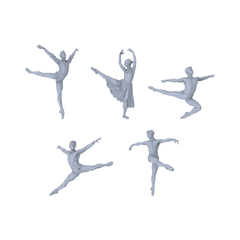 MRY-SFW LYTR548 Modern Stage Ballet Dancers Pose Group of 5 Miniature Car Diorama Figures Scene Props Accessories Resin 3D Printed Resin Model Kit by SSMODEL