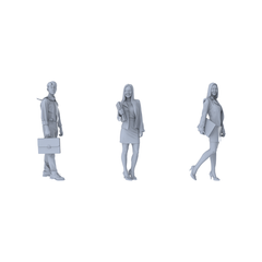 MRY-SFW LYTR489 Modern Professionals Business Office Group of 3 Miniature Car Diorama Figures Scene Props Accessories Resin 3D Printed Resin Model Kit by SSMODEL
