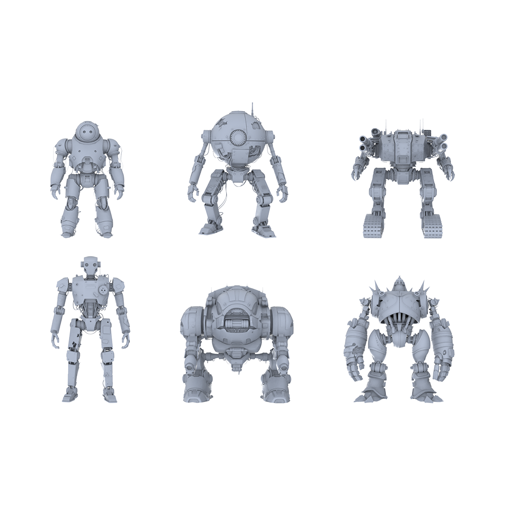 MRY-SFW LYGR134 Wasteland Style Doomsday Robot Standing Motion Game Theme Wargame Resin White Model Wargame Miniature Soldier Scene Character Hand Figure Hand Painted 3D Printed Resin Model Kit by SSMODEL