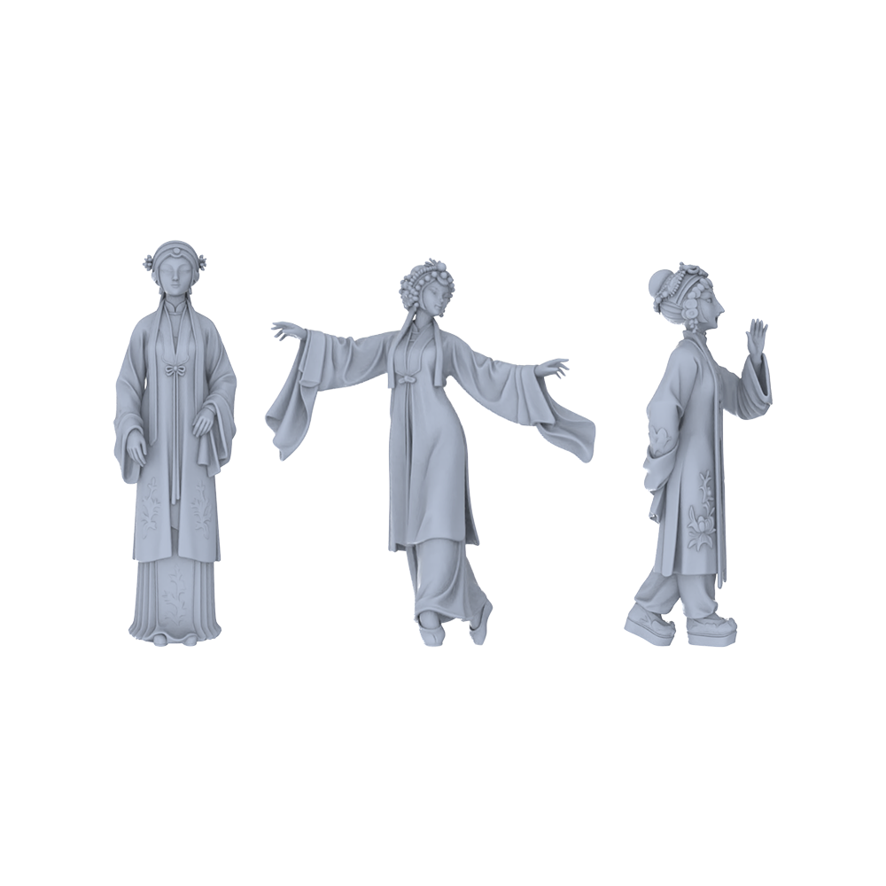 Yao's Studio LYTR179 Opera Characters Resin Miniature Model 3-Figure Set, Unpainted Ancient Opera Figures, DIY Painting Scene Decoration Miniatures Diorama Resin Figures 3D Printed Resin Model Kit by SSMODEL