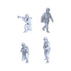 MRY-SFW LYGR136 WWII US Army Team Wargame Resin White Model Wargame Miniature Soldier Scene Character Hand Figure Hand Painted 3D Printed Resin Model Kit by SSMODEL