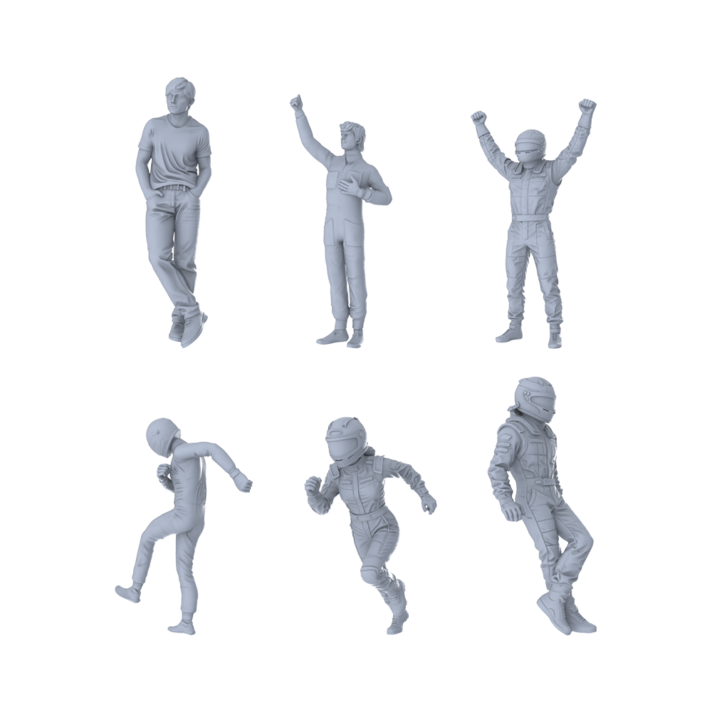 MRY-SFW LYTR390 Racing 6-Pack, Ideal Racing, Tabletop Painting Miniature Car Diorama Figures Scene Props Accessories Resin 3D Printed Resin Model Kit by SSMODEL