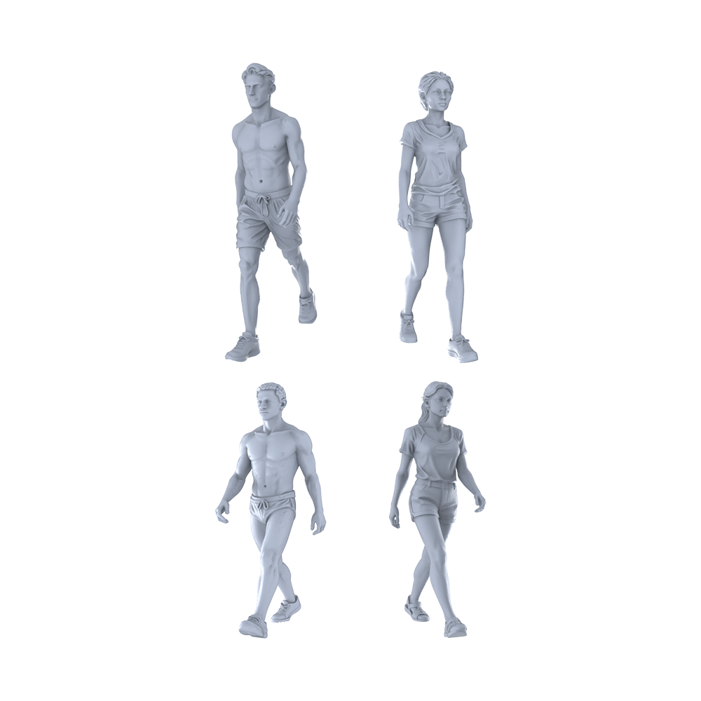 MRY-SFW LYTR400 Casual 4-Pack, Ideal Life Scenes, Tabletop Painting Miniature Car Diorama Figures Scene Props Accessories Resin 3D Printed Resin Model Kit by SSMODEL