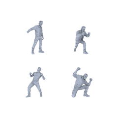 Yao's Studio LYTR317 Unpainted Street Action Miniatures 4-Pack | For Diorama & Hobby Painting Miniatures Diorama Resin Figures 3D Printed Resin Model Kit by SSMODEL