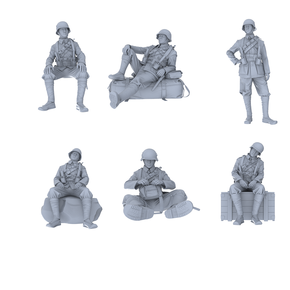MRY-SFW LYGR544 German-Equipped Division Six-Person Rest Group 3D Printed Resin Model Kit by SSMODEL