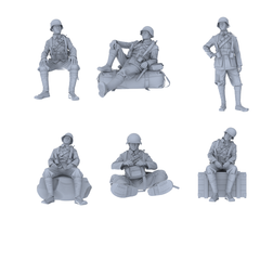 MRY-SFW LYGR544 German-Equipped Division Six-Person Rest Group 3D Printed Resin Model Kit by SSMODEL
