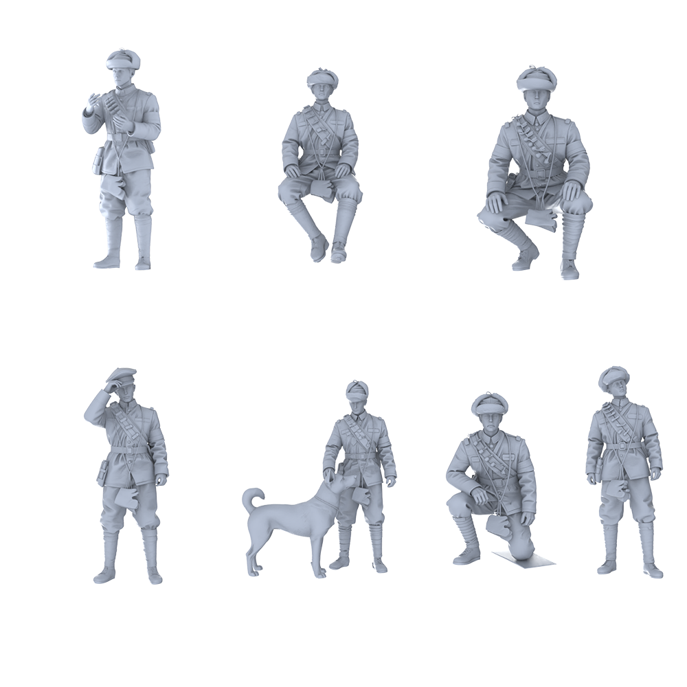 MRY-SFW LYGR447 Historical Chinese Northeastern Army Six-Person Daily Routine 2 3D Printed Resin Model Kit by SSMODEL