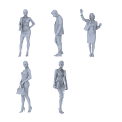 MRY-SFW LYTR702 Modern Figure Professional Businesswoman Commuting 5 pcs Miniature Car Diorama Figures Scene Props Accessories Resin 3D Printed Resin Model Kit by SSMODEL