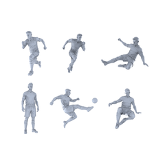 Yao's Studio LYTR267 Unpainted Miniature Soccer Players 6-Pack for Diorama & Hobby Painting Miniatures Diorama Resin Figures 3D Printed Resin Model Kit by SSMODEL