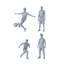 MRY-SFW LYTR502 Modern Soccer Players Field Action Group of 4 Miniature Car Diorama Figures Scene Props Accessories Resin 3D Printed Resin Model Kit by SSMODEL