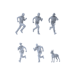 MRY-SFW LYGR245 Modern urban robbery male group of 6 3D Printed Resin Model Kit by SSMODEL