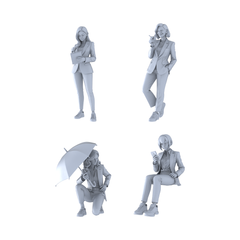 MRY-SFW LYGR164 All women in suits station scene wargame model resin blank wargame miniature figure scene character figure hand painted 3D Printed Resin Model Kit by SSMODEL