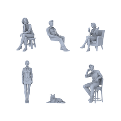 Yao's Studio LYTR216 Unpainted Miniature 6-Piece Set - Caf¡§| Terrace & Leisure Scene Models for Realistic Dioramas Miniatures Diorama Resin Figures 3D Printed Resin Model Kit by SSMODEL