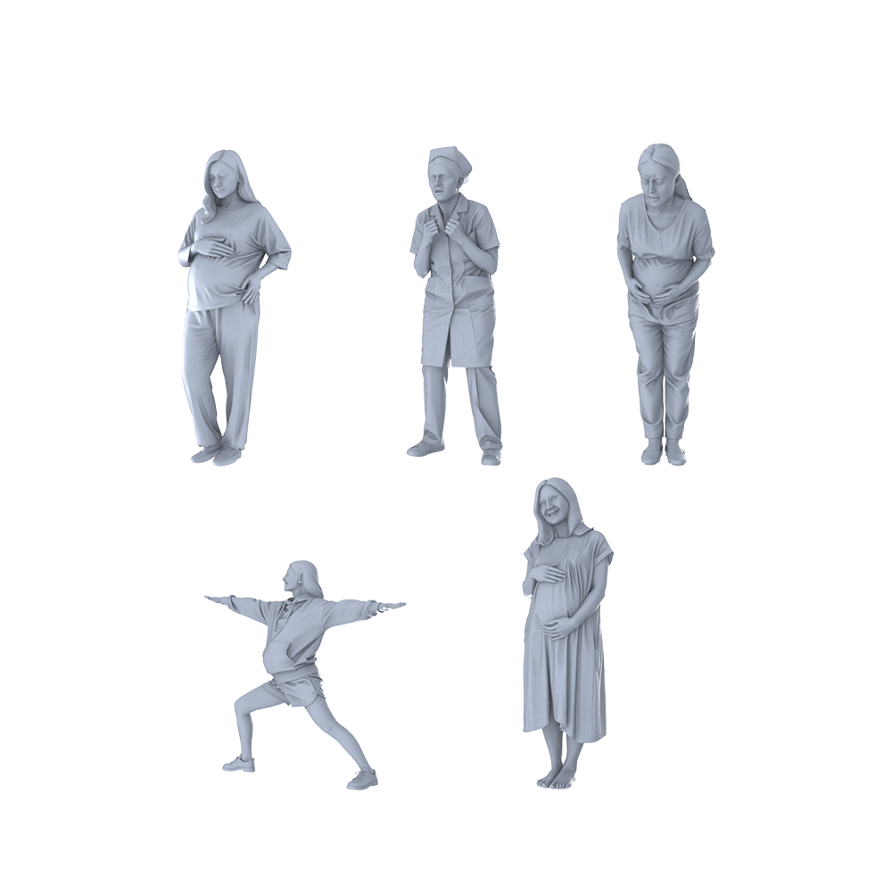 MRY-SFW LYTR428 Pregnancy Journey Quintet 5-Figure Set, Pregnancy Life, DIY Paintingation Miniature Car Diorama Figures Scene Props Accessories Resin 3D Printed Resin Model Kit by SSMODEL