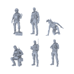 MRY-SFW LYTR405 Special Forces Elite Hexad 6-Figure Set, Modern Tactical Team, DIY Paintingation Miniature Car Diorama Figures Scene Props Accessories Resin 3D Printed Resin Model Kit by SSMODEL
