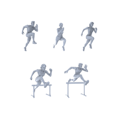 Yao's Studio LYTR323 5-Pack Unpainted Hurdler Figures | Ideal for Sports Scene & Hobby Customization Miniatures Diorama Resin Figures 3D Printed Resin Model Kit by SSMODEL