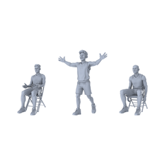 Yao's Studio LYTR277 Unpainted Miniature Basketball Bench Celebration 3-Pack for Diorama & Painting Miniatures Diorama Resin Figures 3D Printed Resin Model Kit by SSMODEL