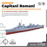 SSMODEL 515S Military Warship Model Kit Italy Navy Capitani Romani Classe 1942 Light Cruiser