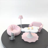 LYTP12208 1/12 Peach Bubbles Soothing Mini Sofa Set Miniature Healing Display 1:12 Scale