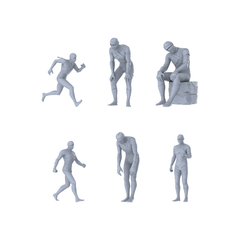 MRY-SFW LYGR349 Ancient Egyptian Six Gods Daily Actions 6 3D Printed Resin Model Kit by SSMODEL