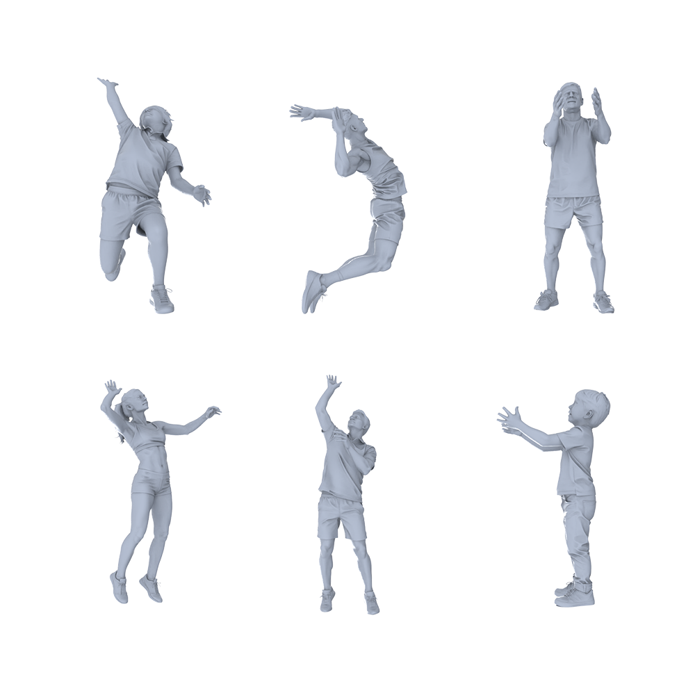 MRY-SFW LYTR725 Modern Ball Sports Figure 6 pcs Miniature Car Diorama Figures Scene Props Accessories Resin 3D Printed Resin Model Kit by SSMODEL